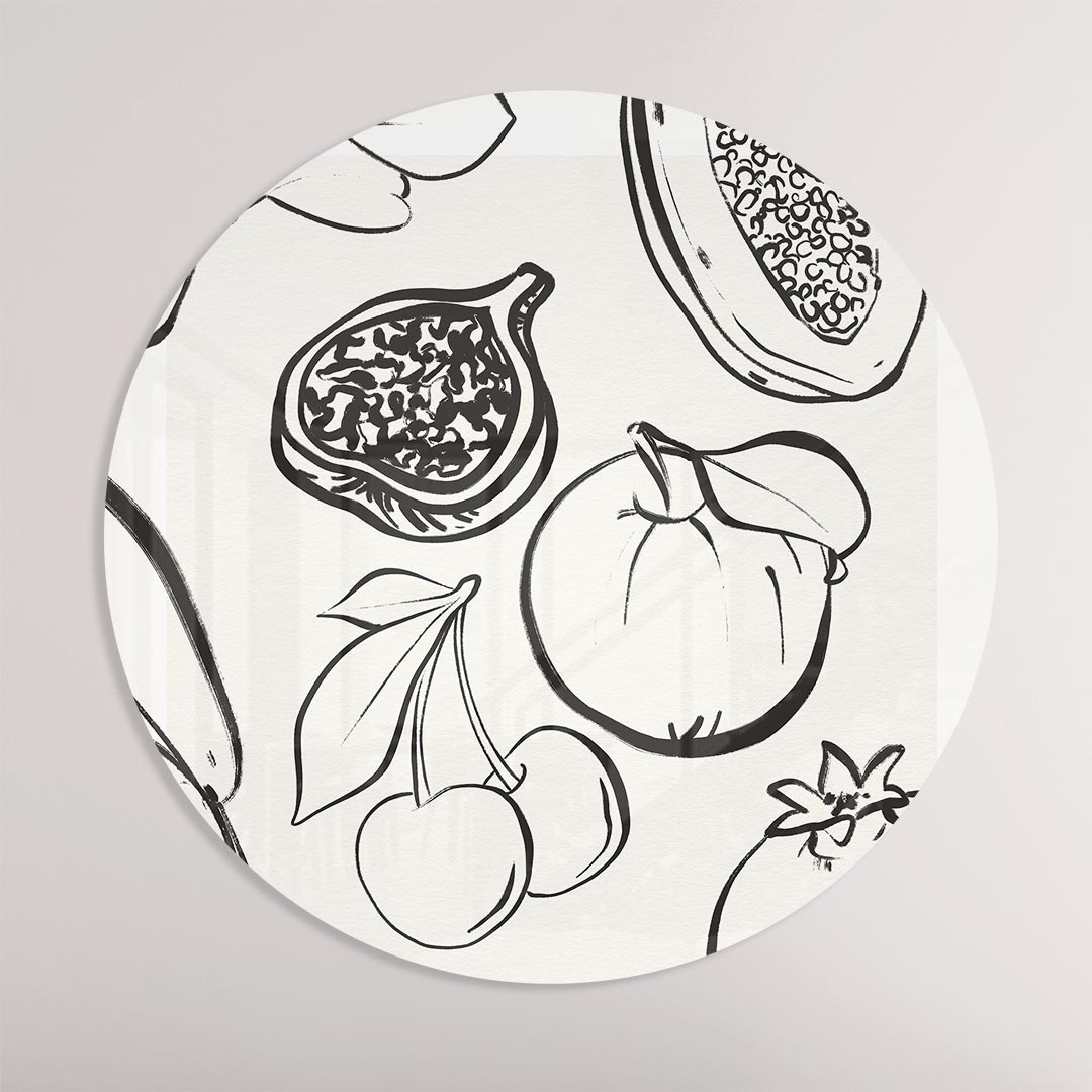 Fruitige Illustratie Muurcirkel-WallArtistic