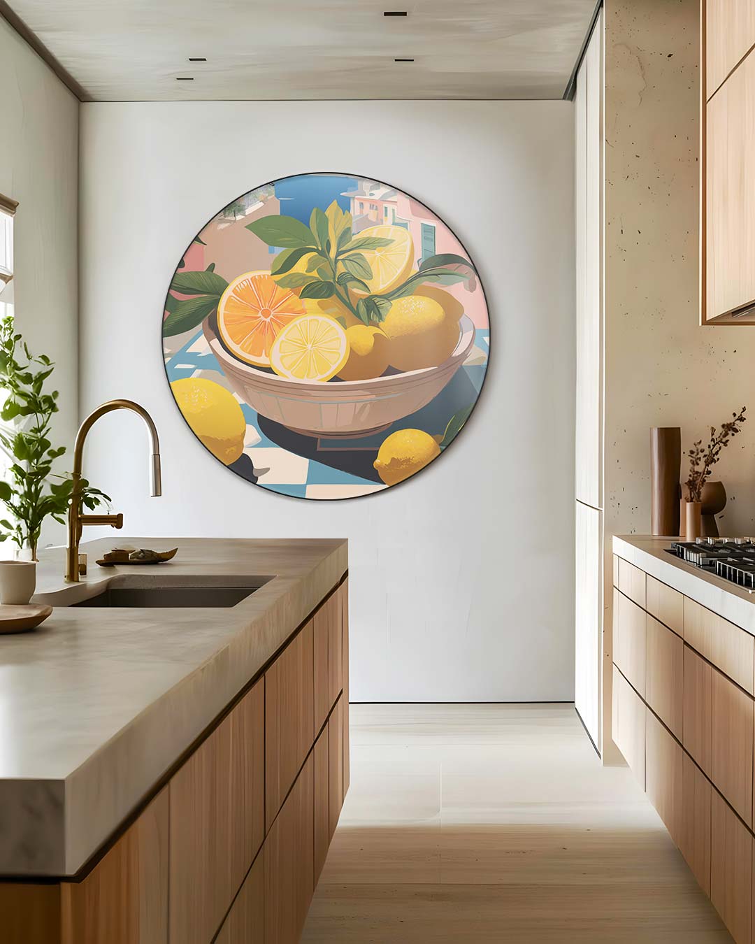Zomerse Citrus Muurcirkel-WallArtistic