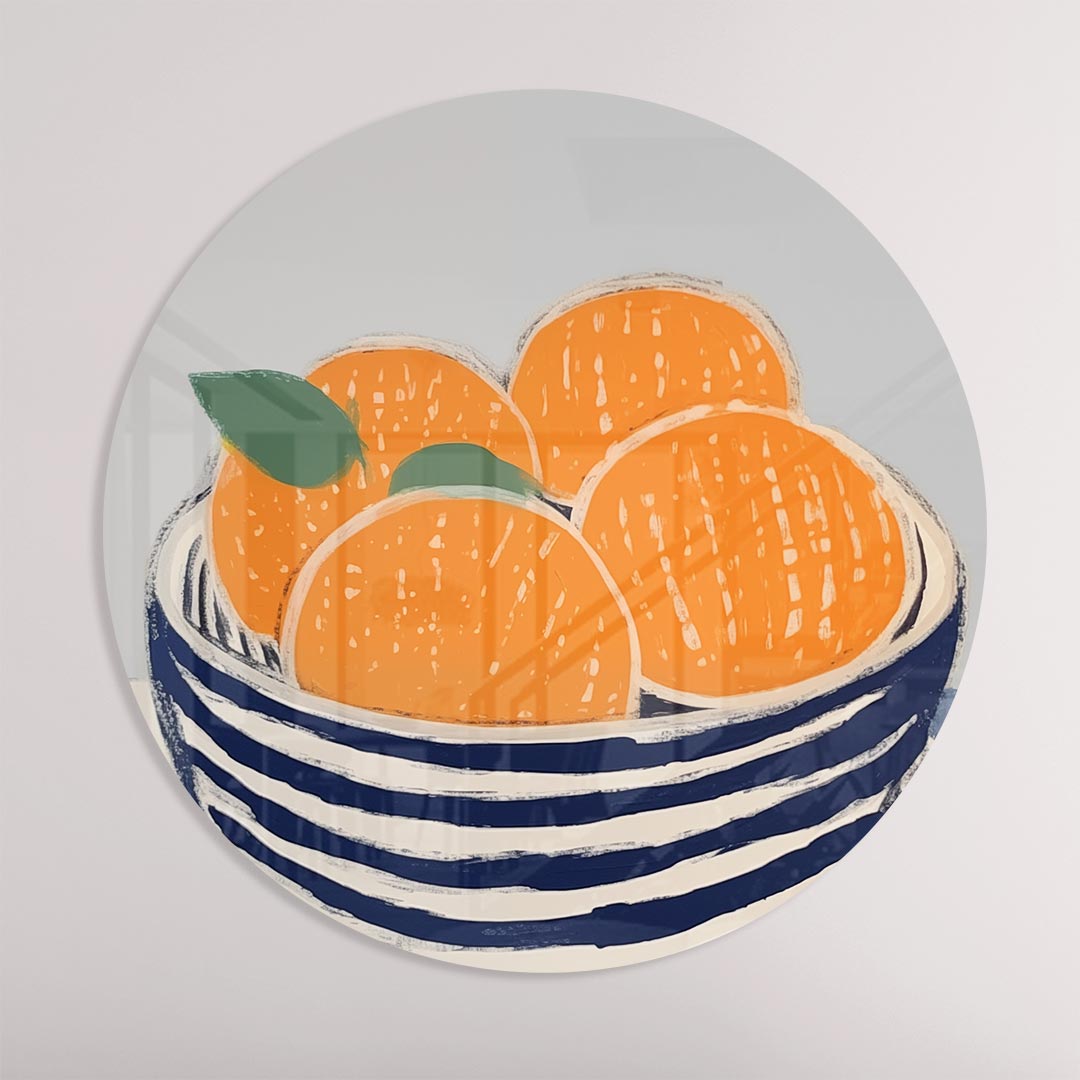 Vrolijke Oranjeschaal Muurcirkel-WallArtistic