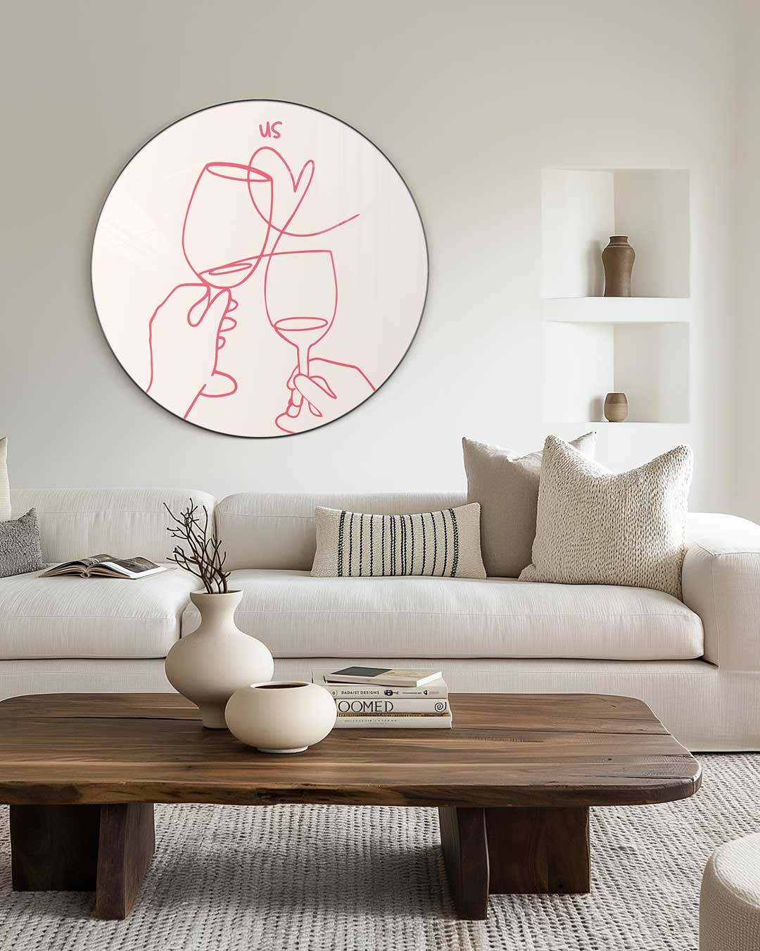 Romantische Wijnmomenten Muurcirkel-WallArtistic