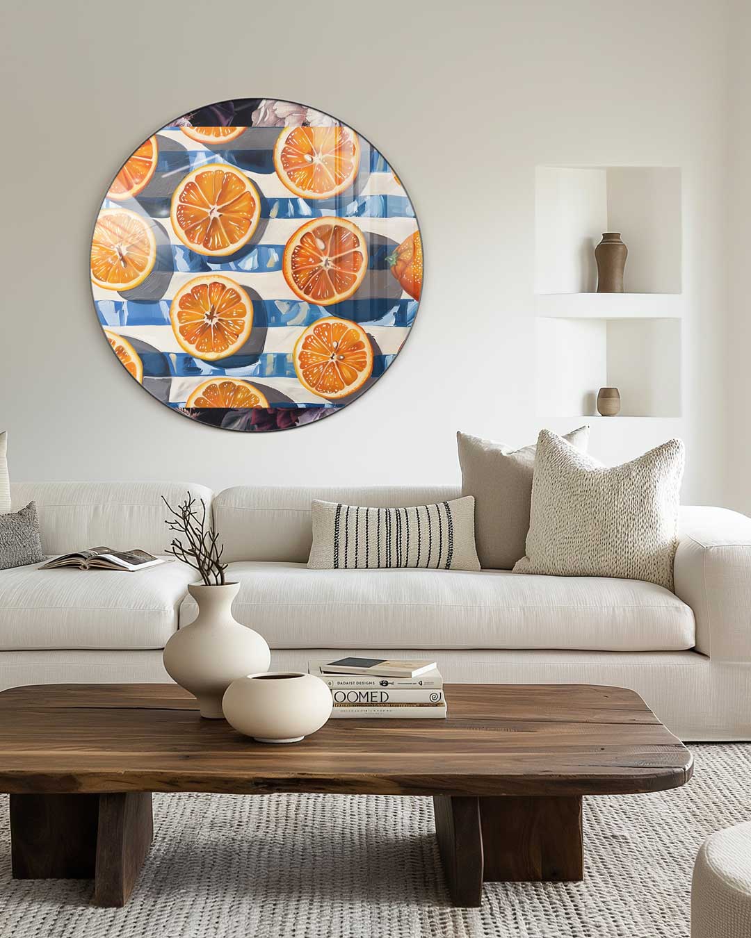 Oranje Citrus Splash Wandkunst Muurcirkel