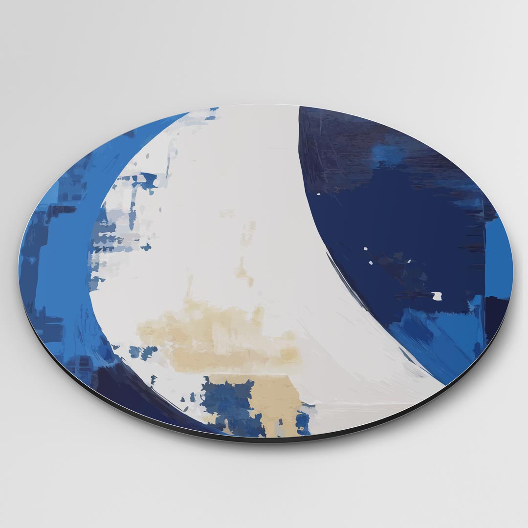 Moderne Blauw-Witte Muurcirkel