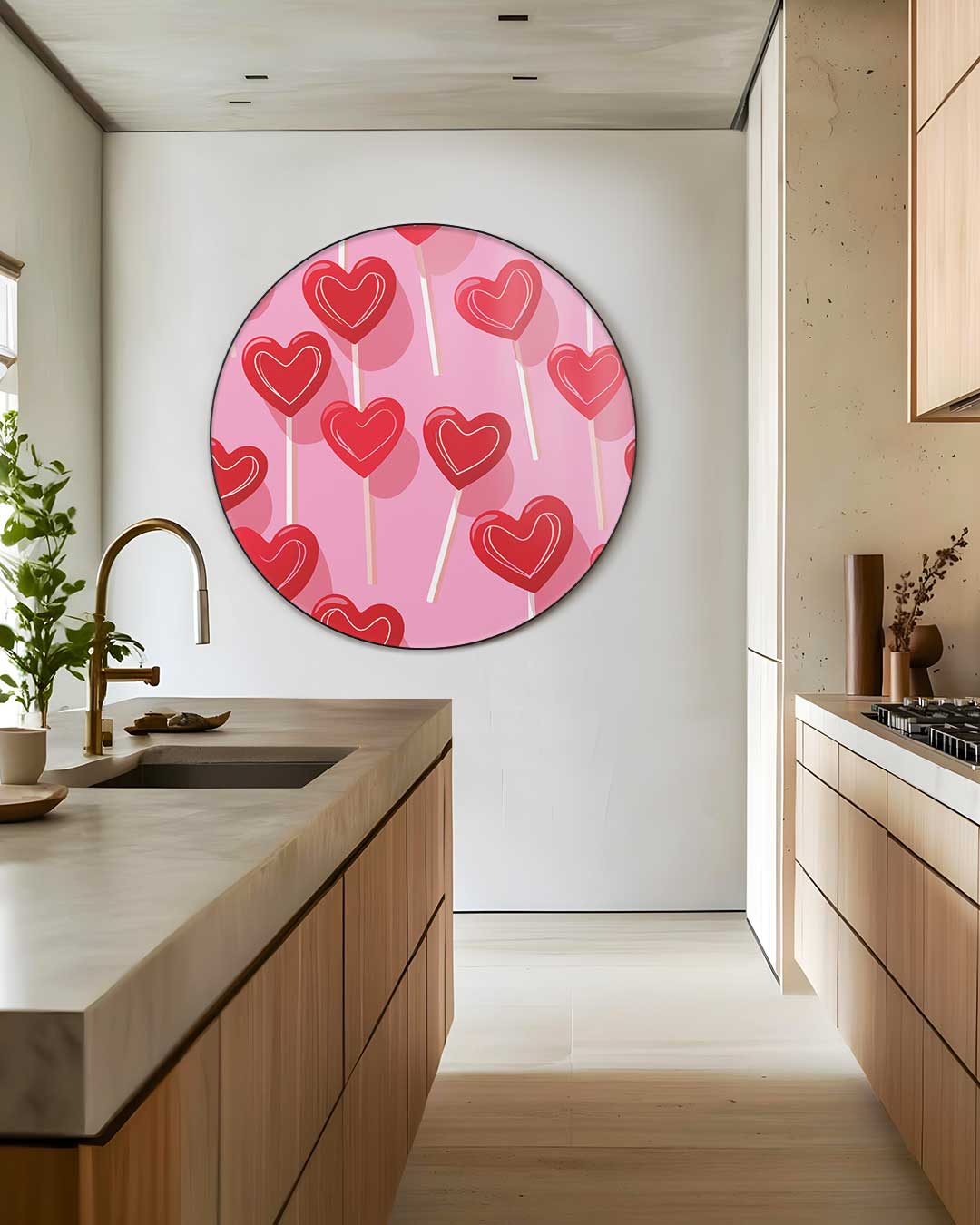 Liefdevolle Hartjes Muurcirkel-WallArtistic