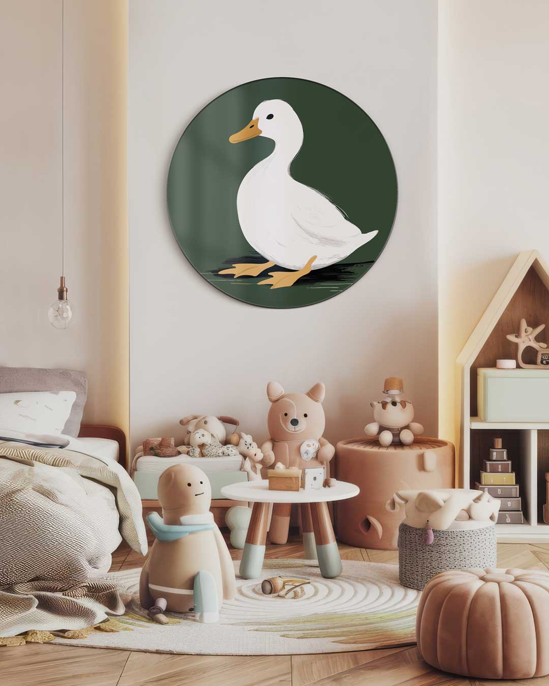 Schattige Eend Muurcirkel-WallArtistic