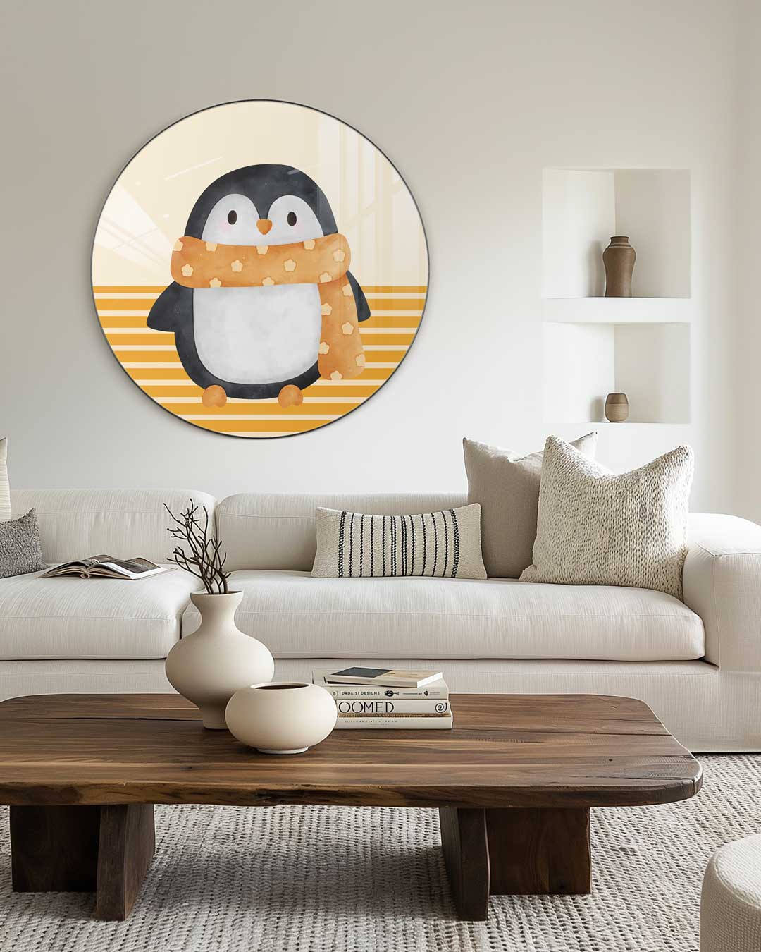 Schattige Pinguïn Muurcirkel-WallArtistic