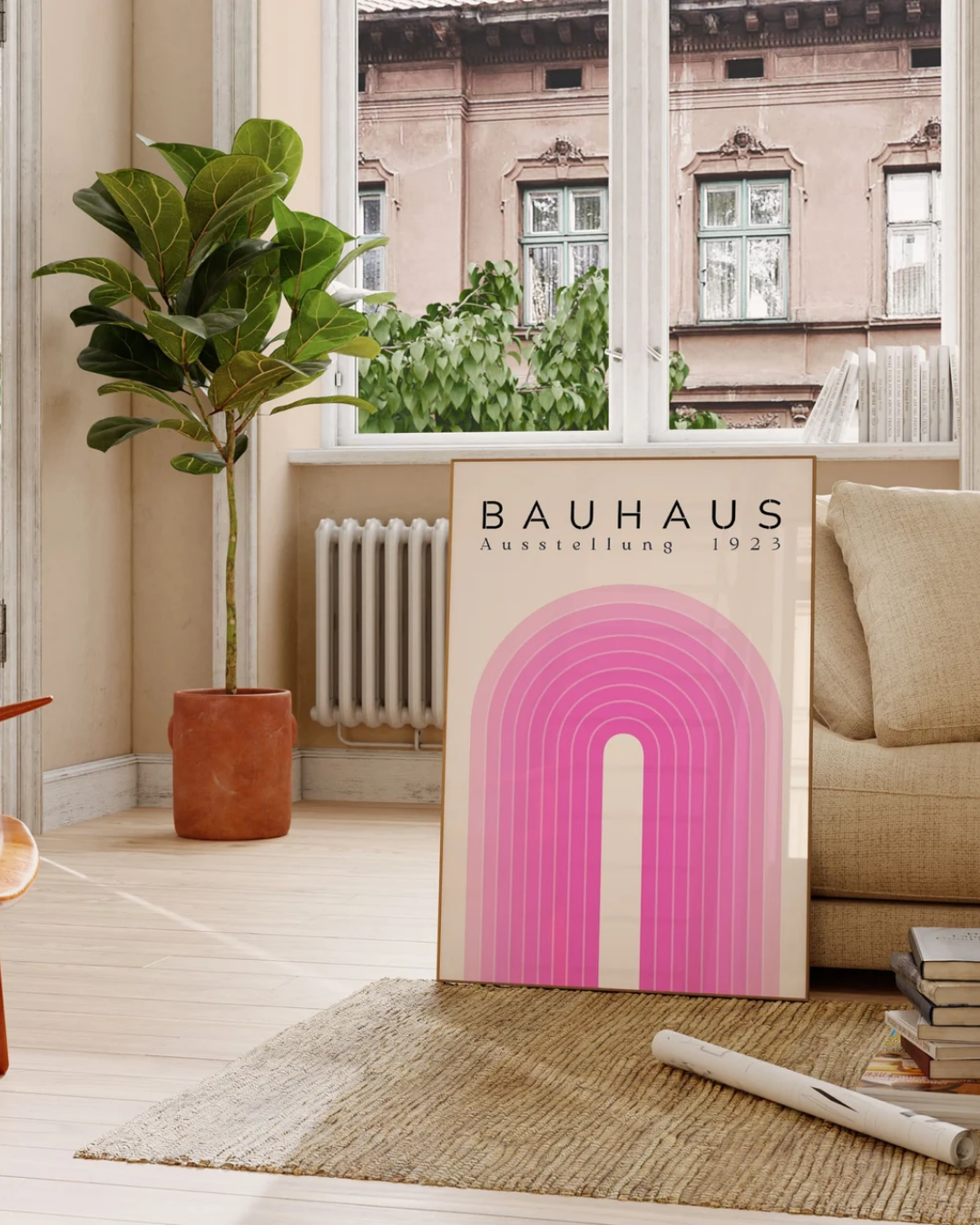 Bauhaus roze ausstellung 1923 Poster