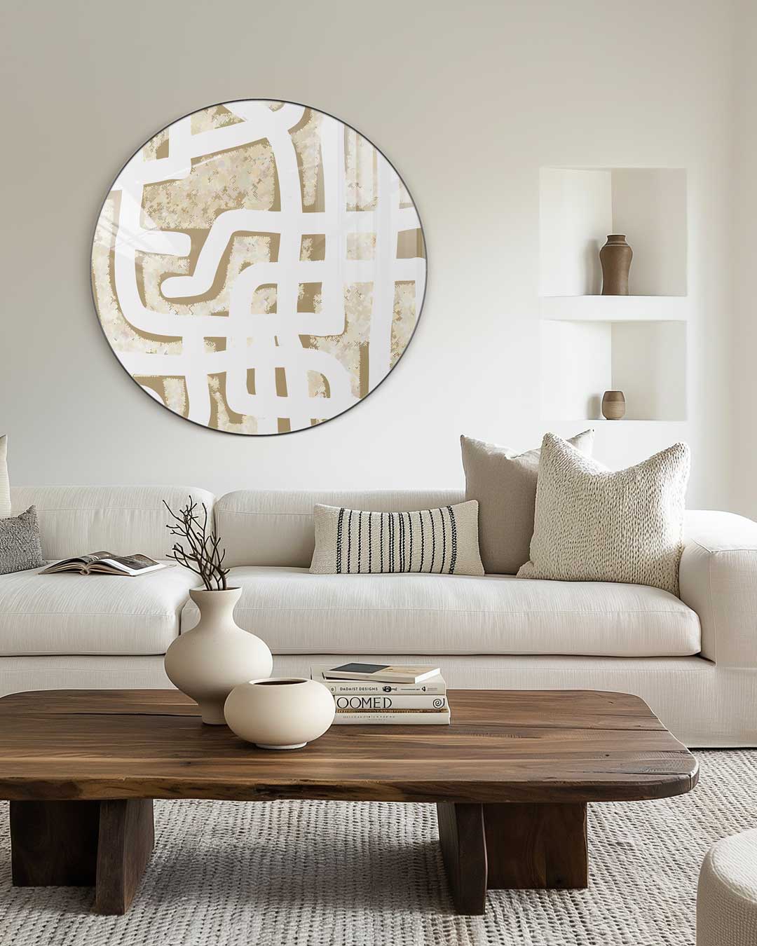 Stijlvolle Beige Muurcirkel