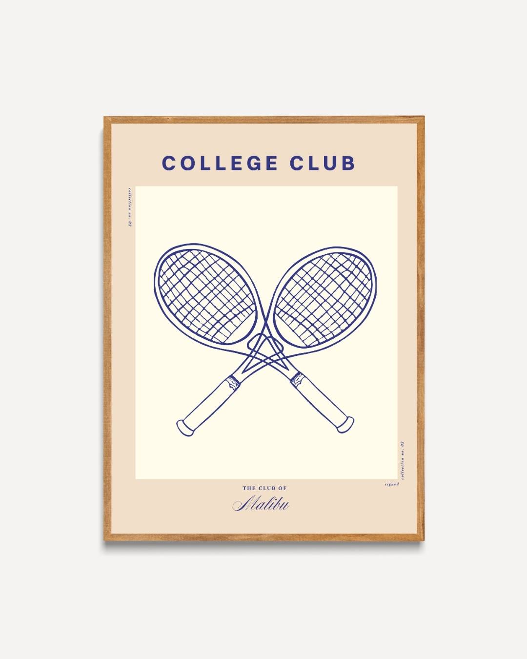 College Club tennisrackets Poster