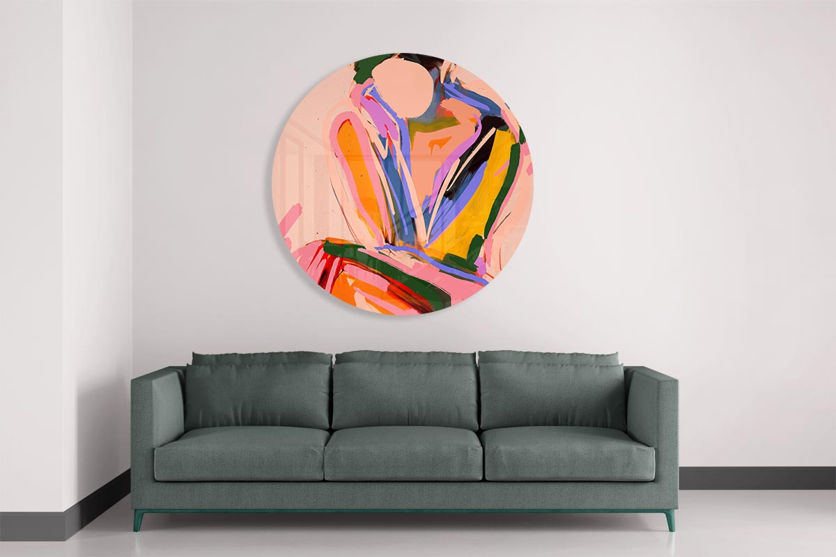 Kleurrijke Abstracte Muurcirkel-WallArtistic