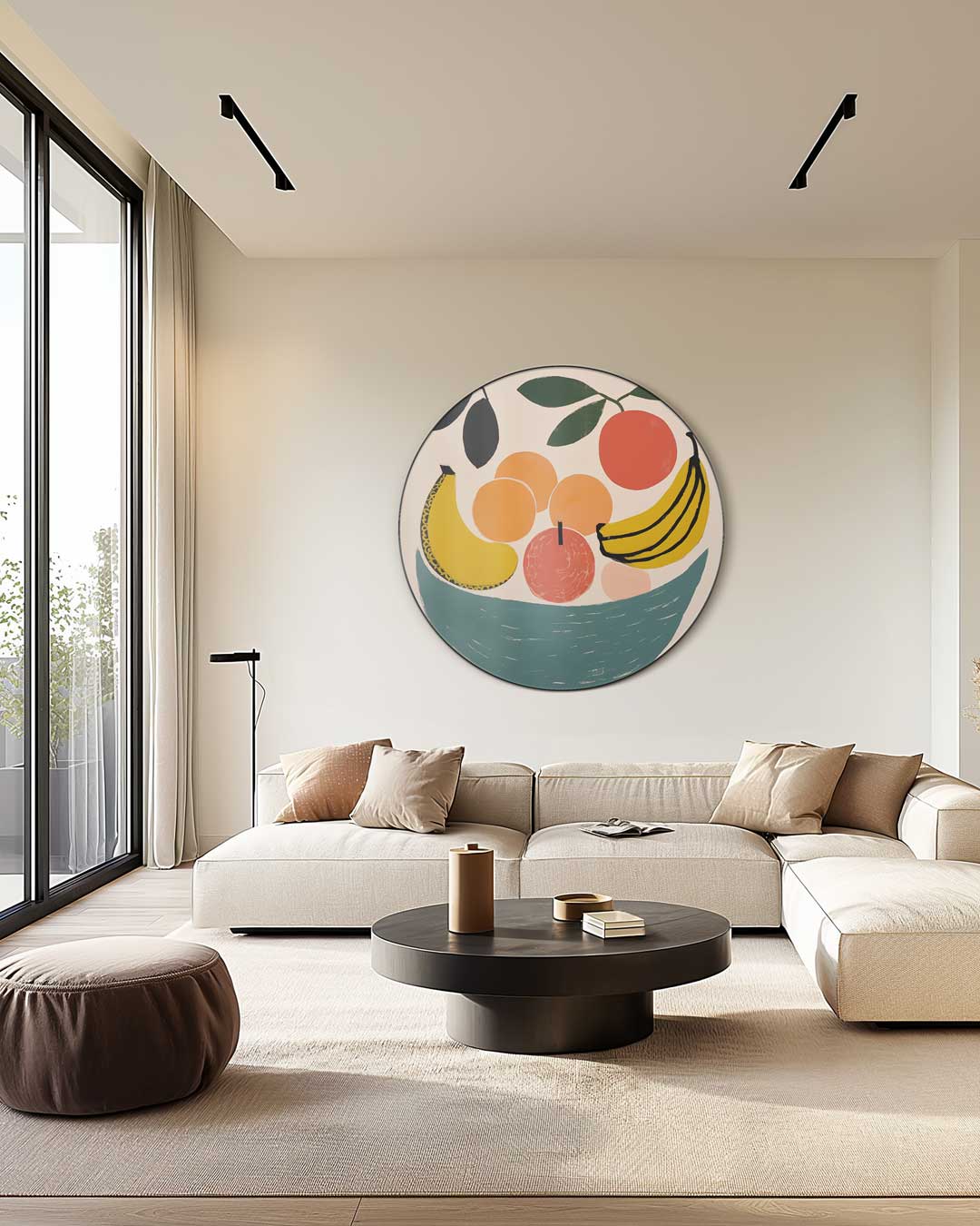Vrolijke Fruit Mand Muurcirkel-WallArtistic
