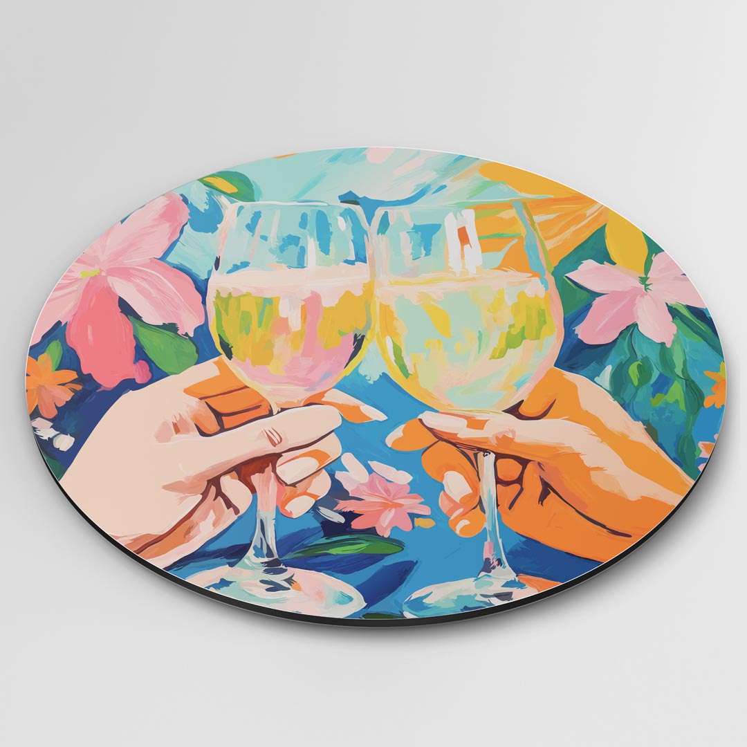 Bloemige Toast Muurcirkel-WallArtistic