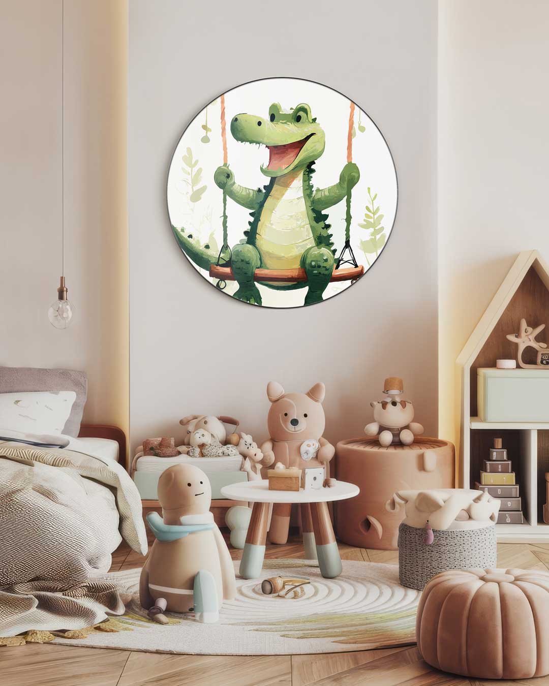 Schattige Krokodil Muurcirkel-WallArtistic
