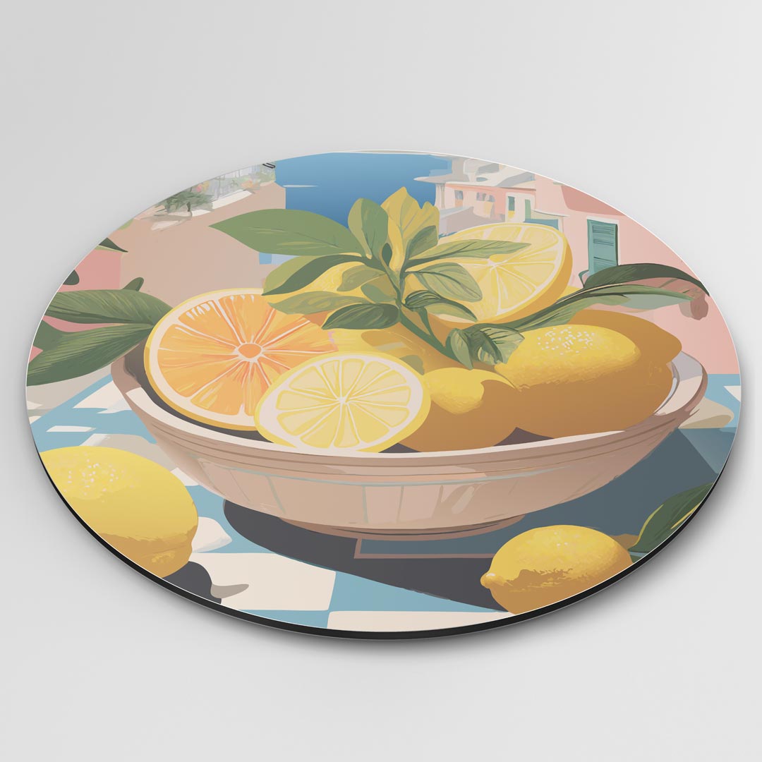 Zomerse Citrus Muurcirkel-WallArtistic
