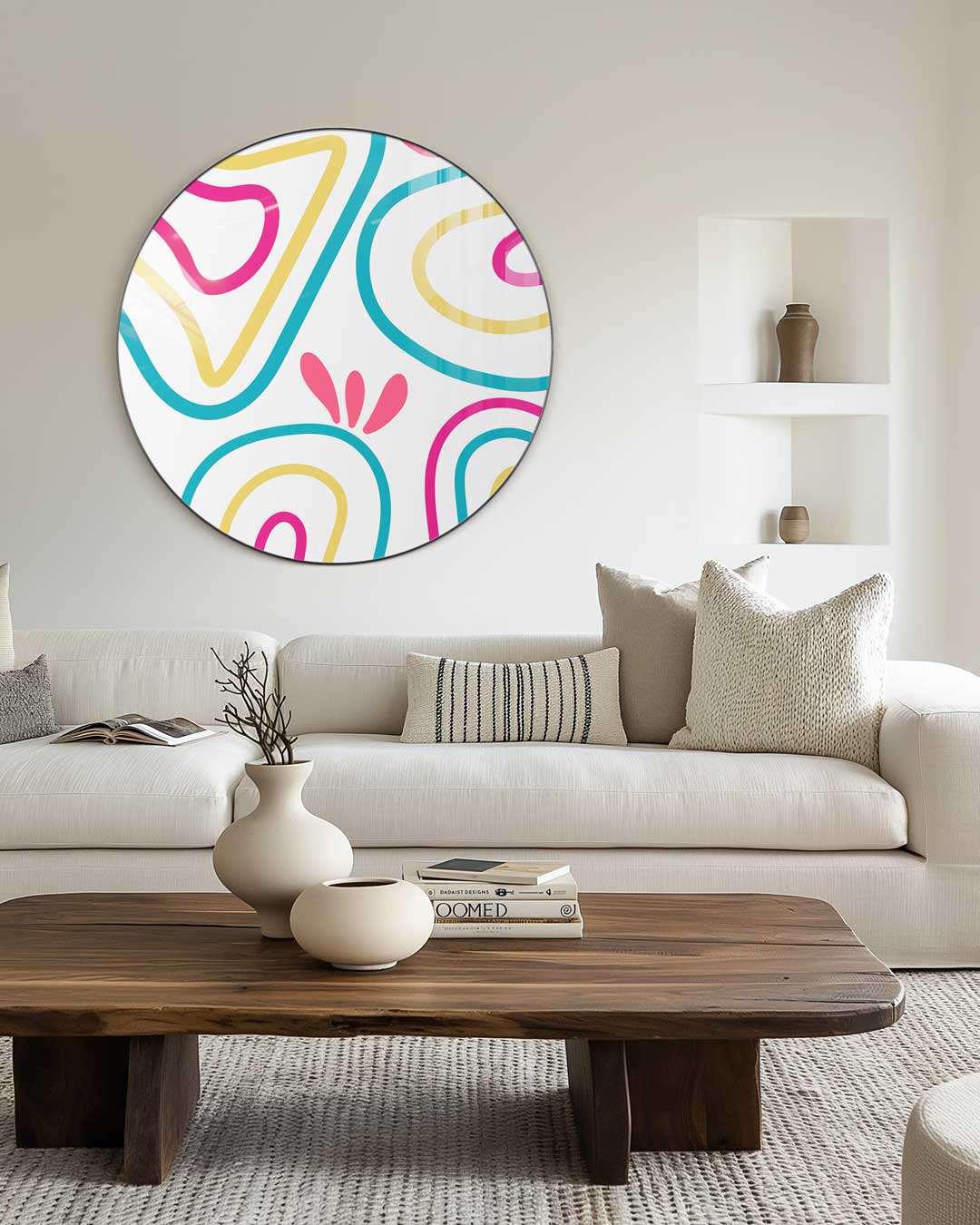 Vrolijke Pastel Kleuren Muurcirkel
