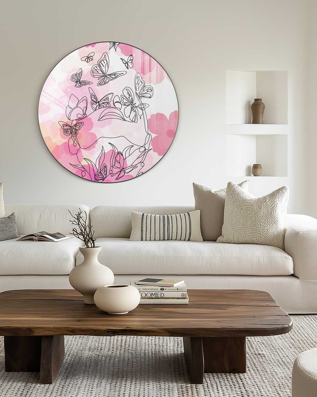 Vlinderbloemen Muurcirkel-WallArtistic