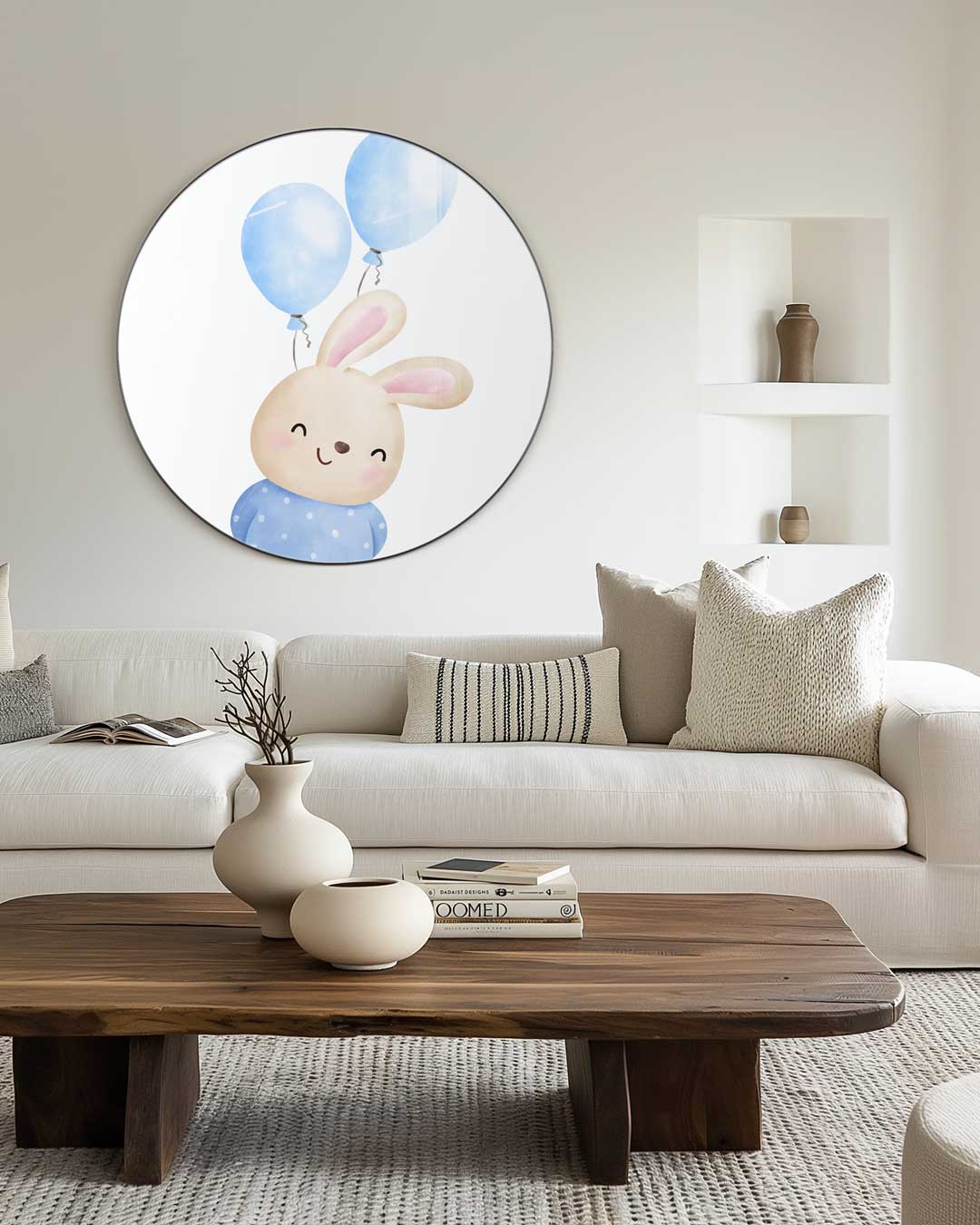 Schattige Konijnen Muurcirkel-WallArtistic
