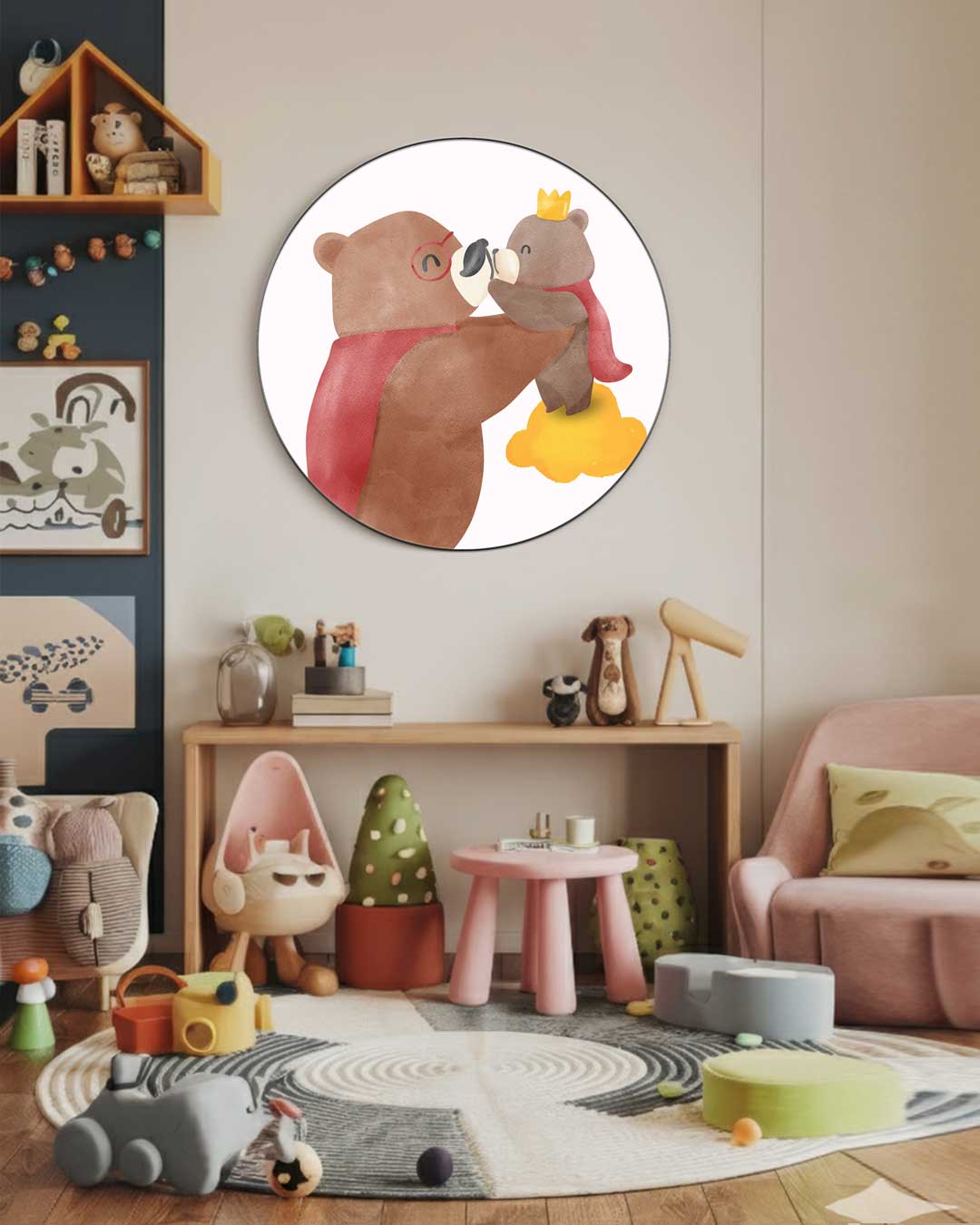 Schattige Beertjes Muurcirkel-WallArtistic