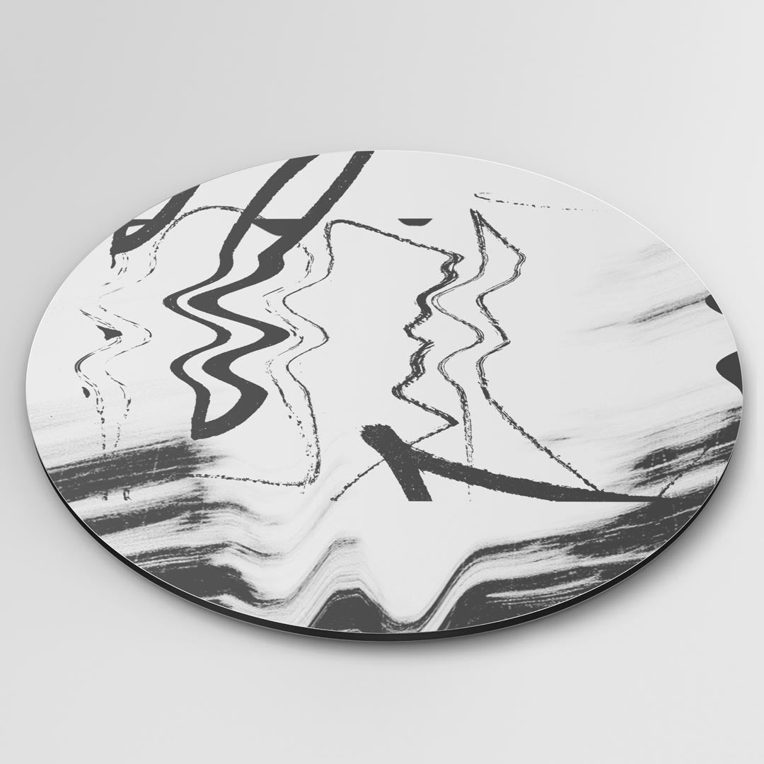 Abstracte Zwart-Witte Muurcirkel