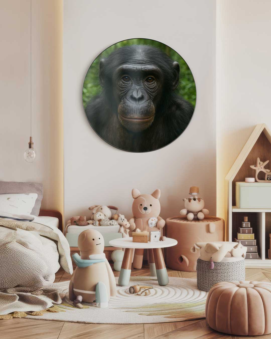 Wilde Chimpansee Muurcirkel