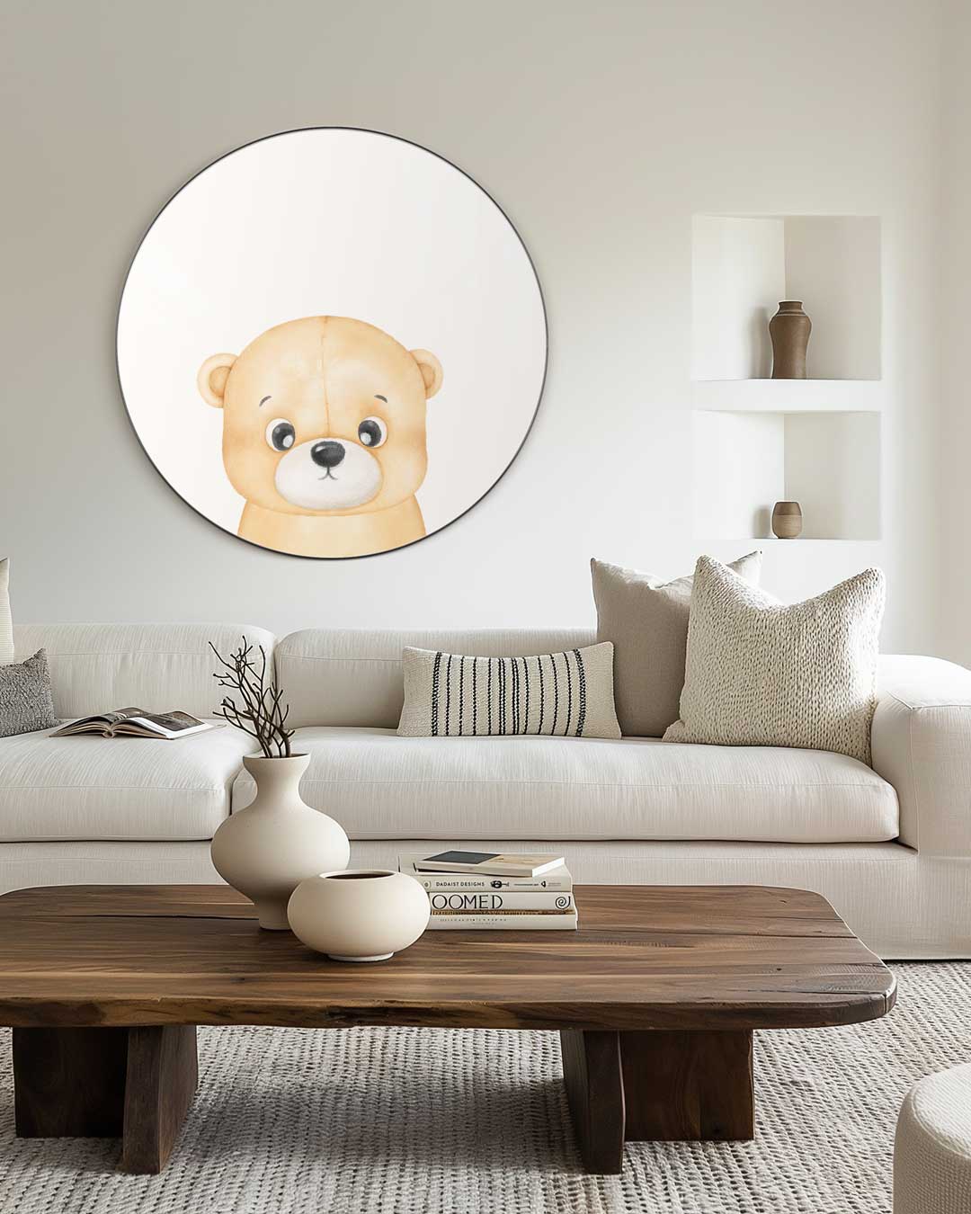 Schattige Teddybeer Muurcirkel-WallArtistic
