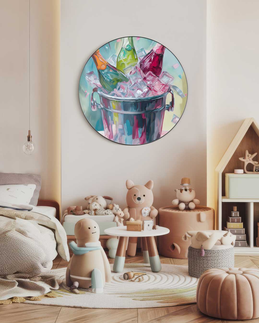 Feestelijke Bubbel Muurcirkel-WallArtistic