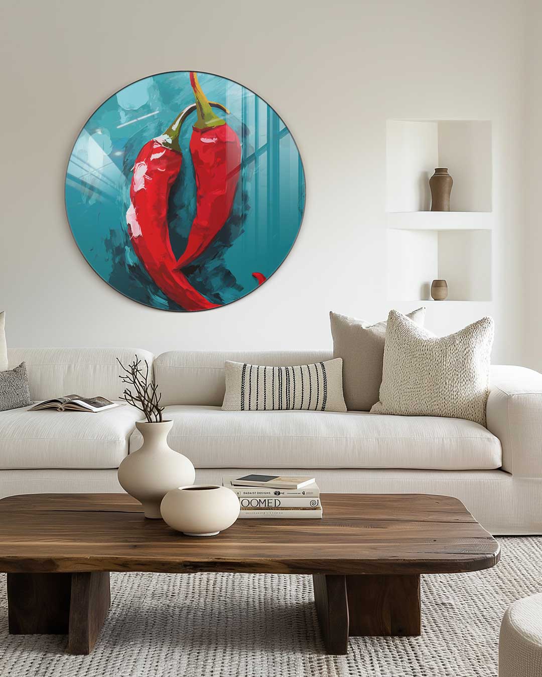Pittige Chili Muurcirkel-WallArtistic