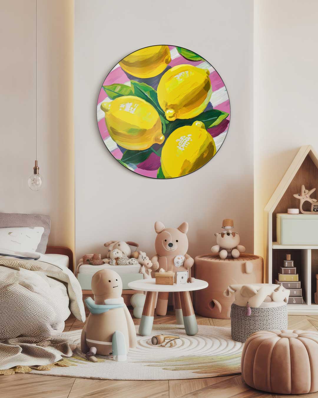 Vrolijke Citroenen Muurcirkel-WallArtistic