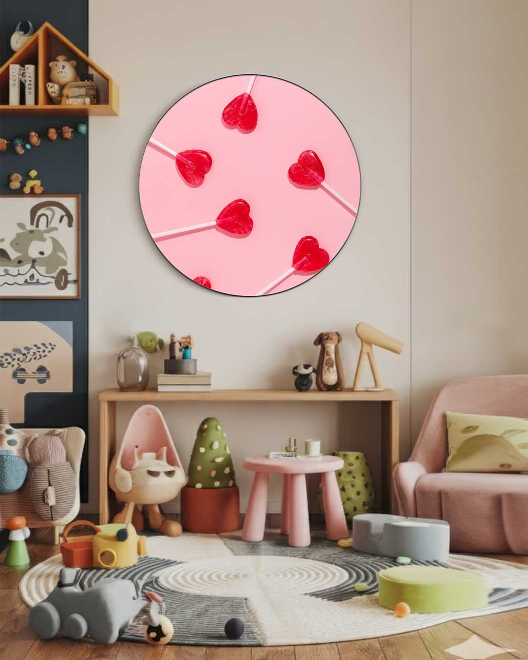 Zoete Hartjes Wanddecoratie Muurcirkel