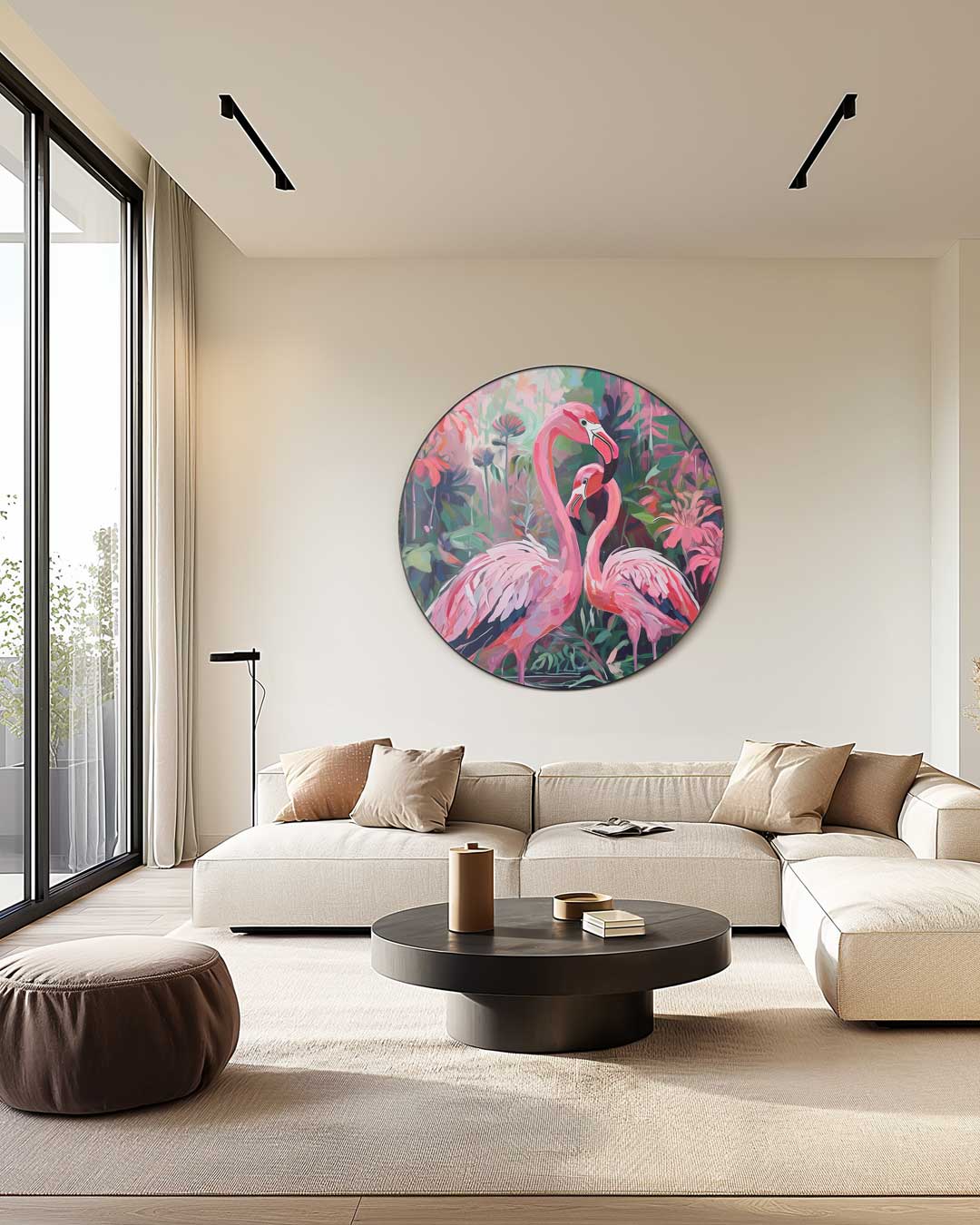 Tropische Flamingo Muurcirkel