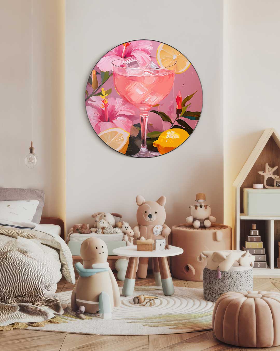 Zomerse Hibiscus Muurcirkel-WallArtistic