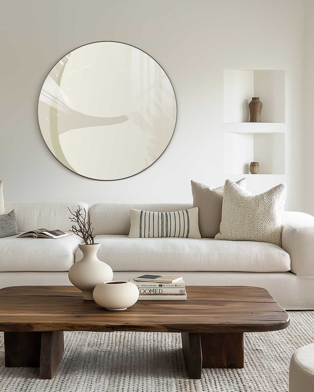 Elegante Beige Muurcirkel