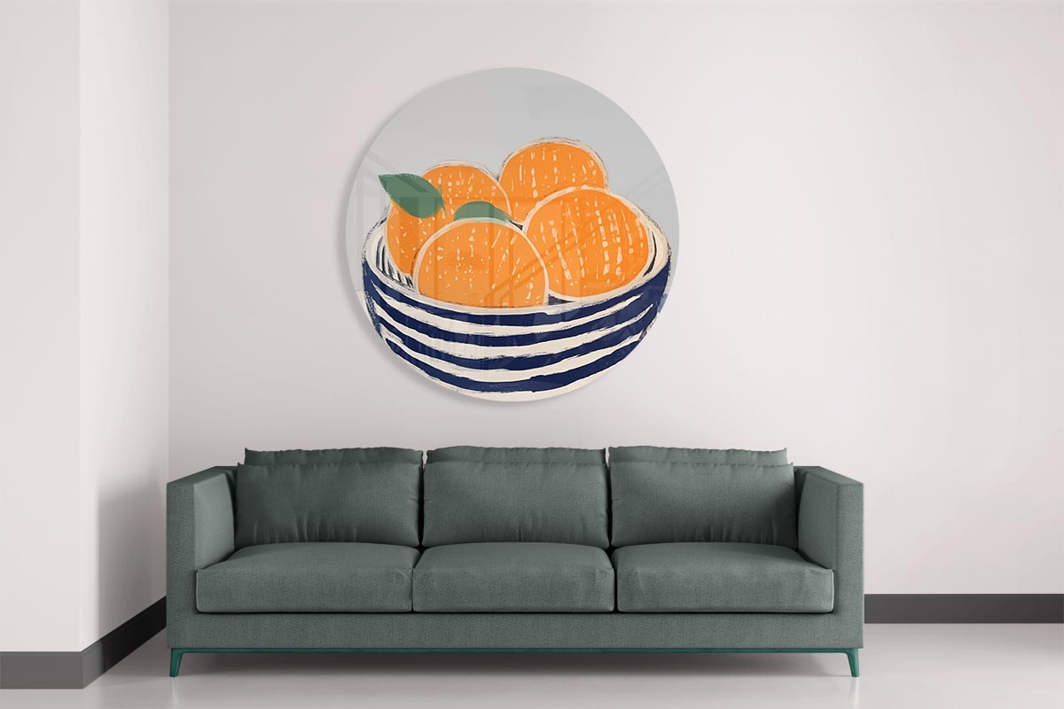 Vrolijke Oranjeschaal Muurcirkel-WallArtistic