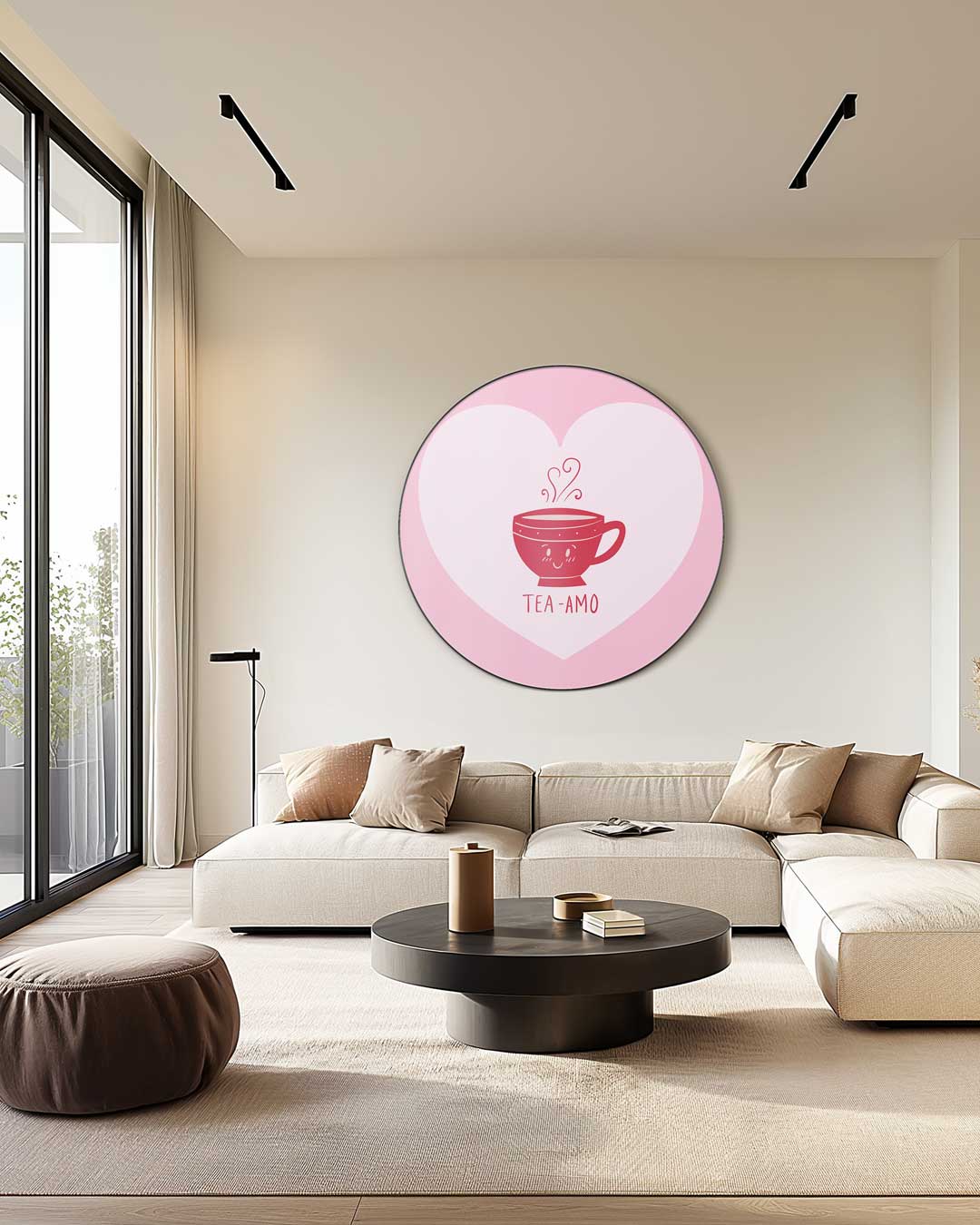 Liefdevolle Theemok Muurcirkel-WallArtistic