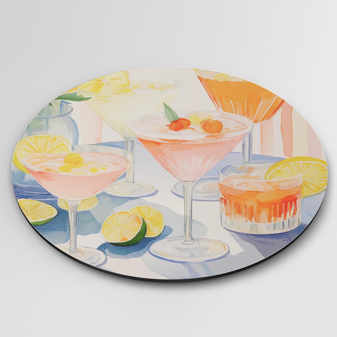 Zomerse Cocktails Muurcirkel-WallArtistic