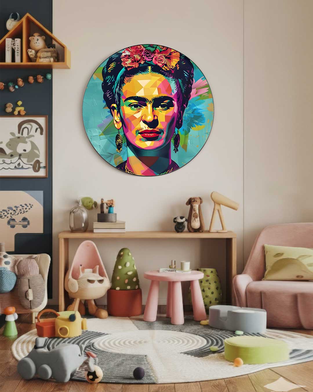 Kleurrijke Frida Muurcirkel