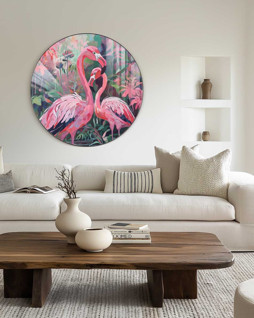 Tropische Flamingo Muurcirkel