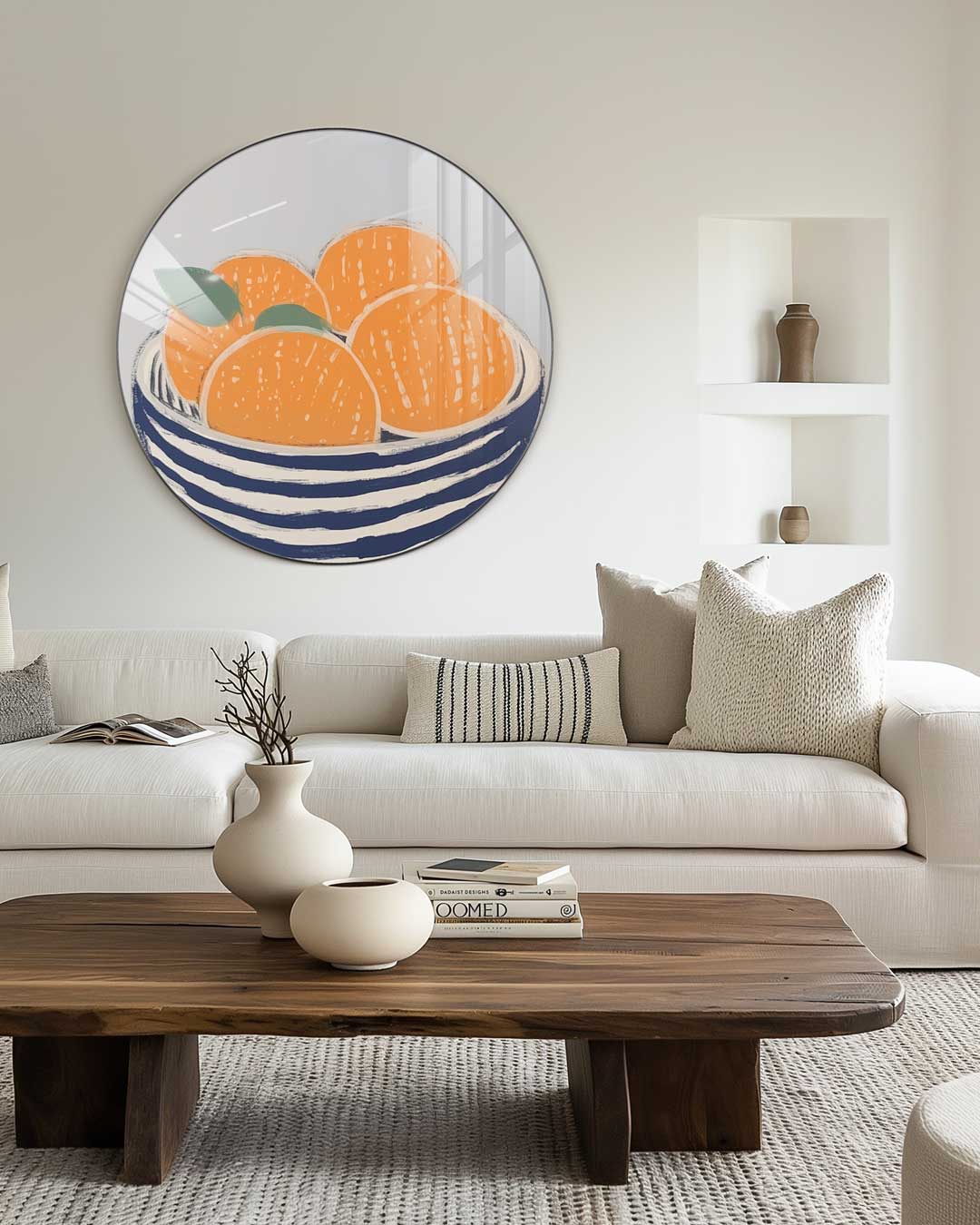 Vrolijke Oranjeschaal Muurcirkel
