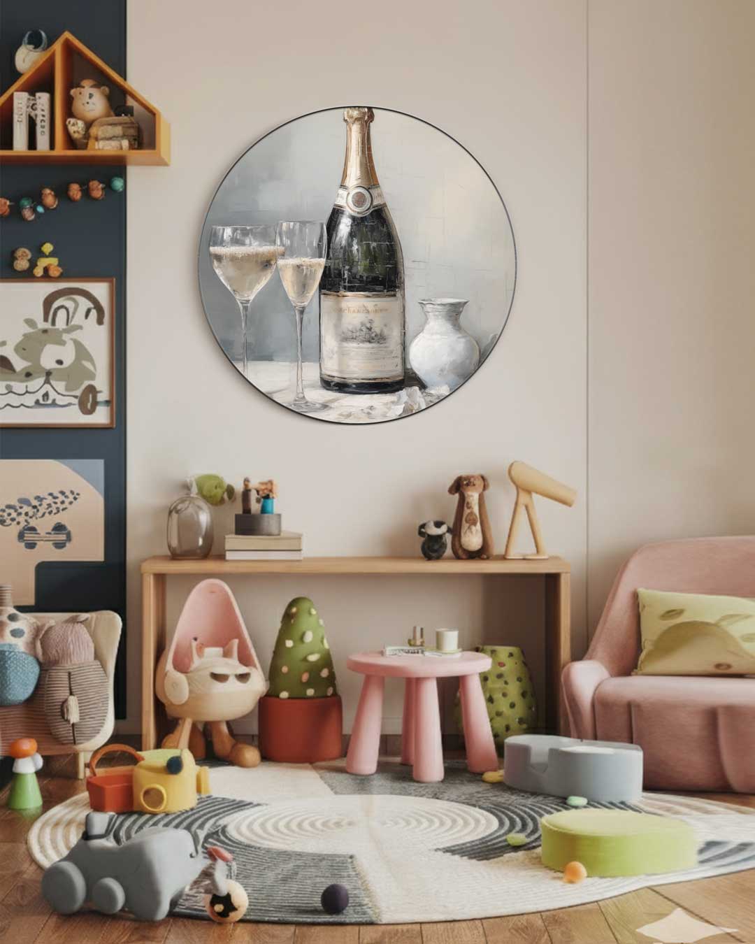 Elegante Champagnemoment Muurcirkel