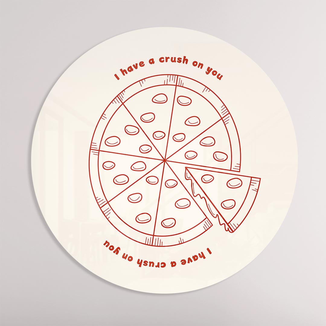 Luchtige Pizza Liefde Muurcirkel-WallArtistic