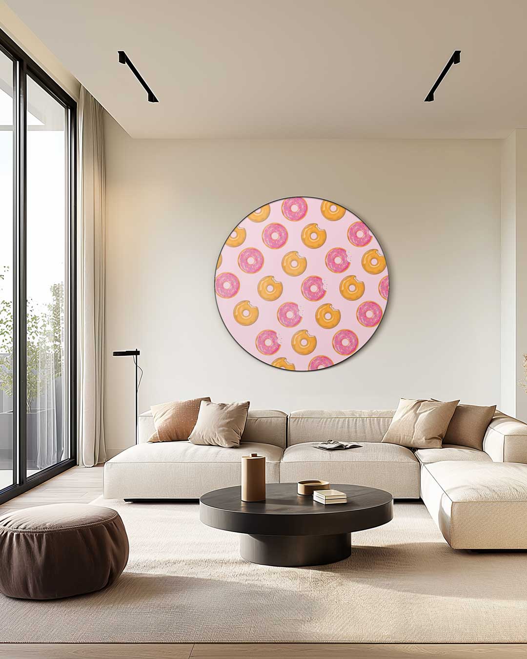 Vrolijke Donut Muurcirkel-WallArtistic