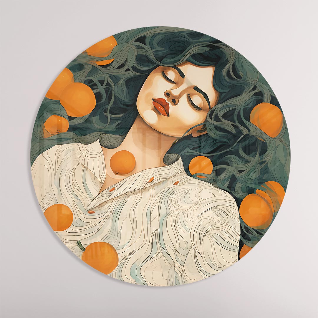 Dromerige Oranjecirkel Muurcirkel-WallArtistic