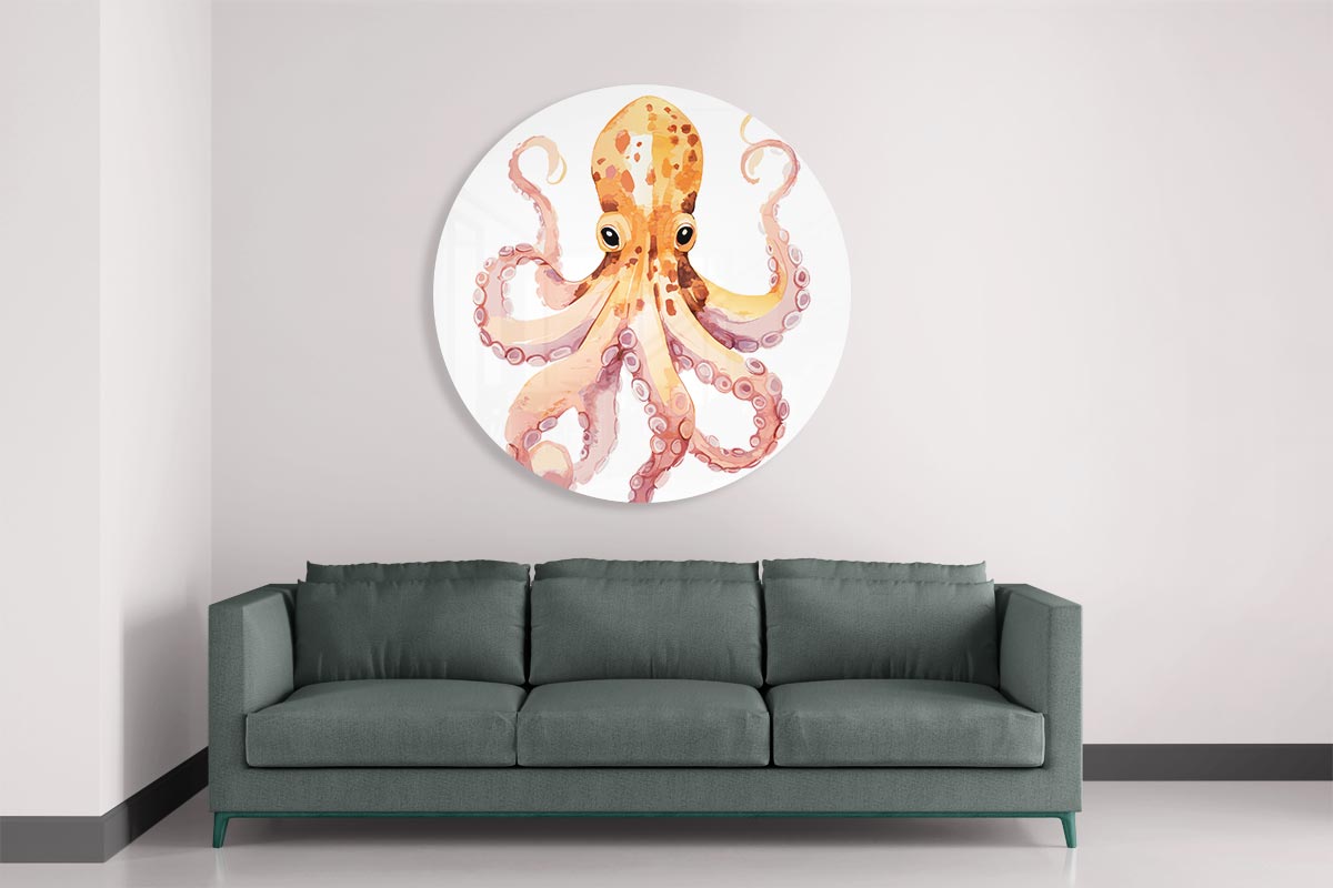 Vrolijke Octopus Muurcirkel