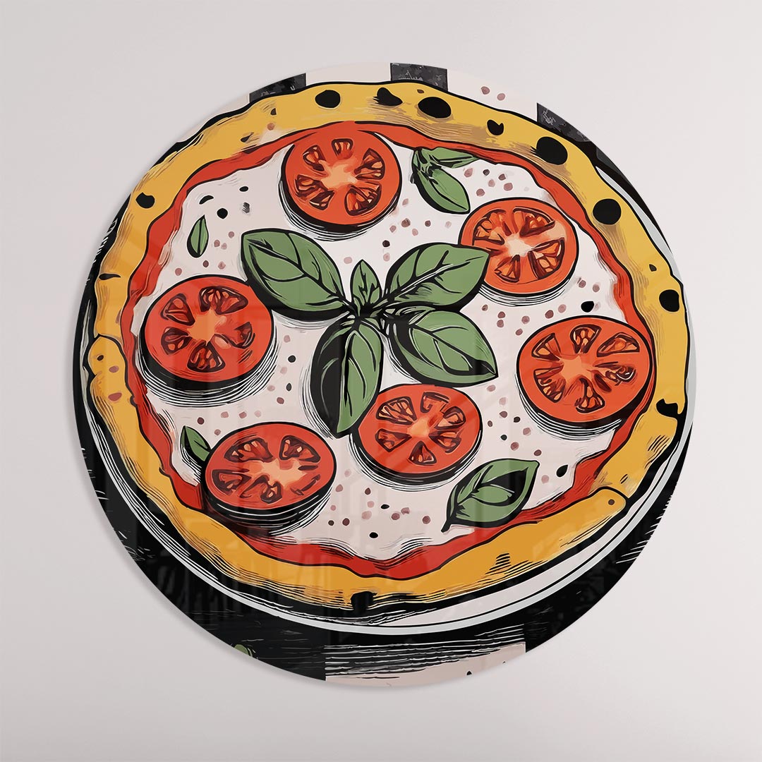 Prachtige Pizza Muurcirkel-WallArtistic