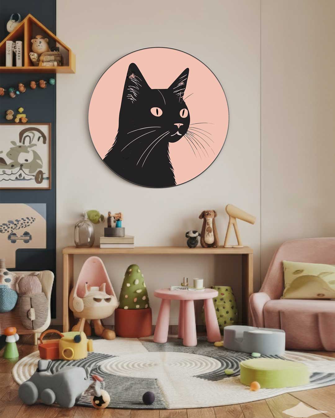 Stijlvolle Muurcirkel Met Kat