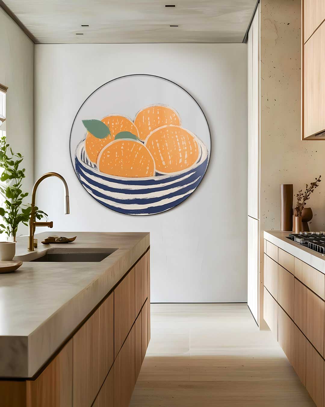 Vrolijke Oranjeschaal Muurcirkel