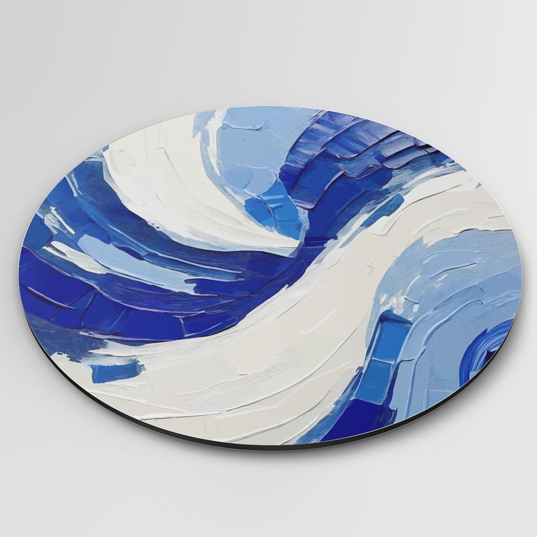 Blauwe Abstracte Golf Muurcirkel
