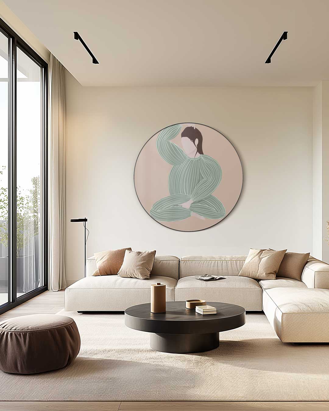 Elegante Vrouwelijke Muurcirkel-WallArtistic