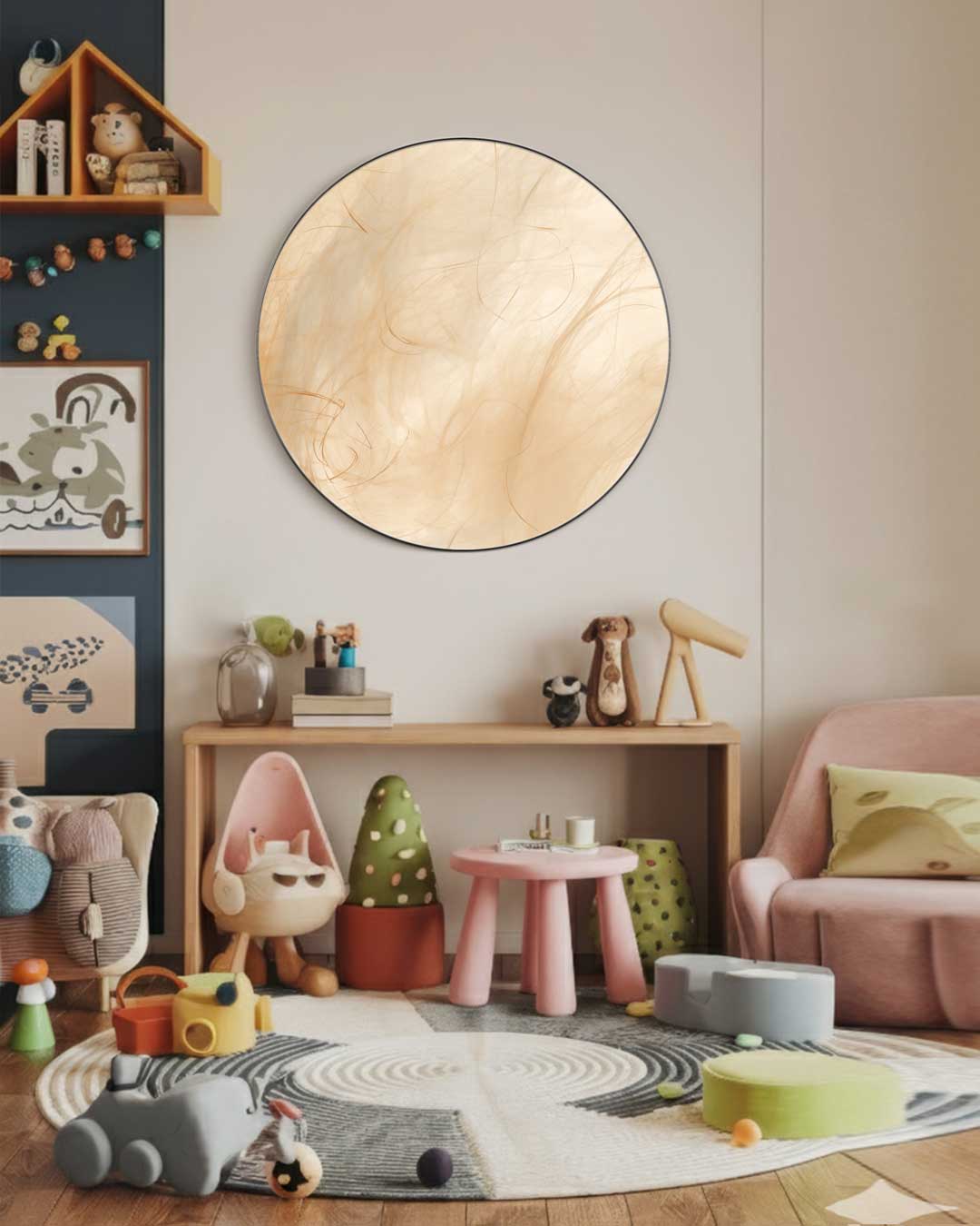 Sfeervolle Beige Muurcirkel-WallArtistic
