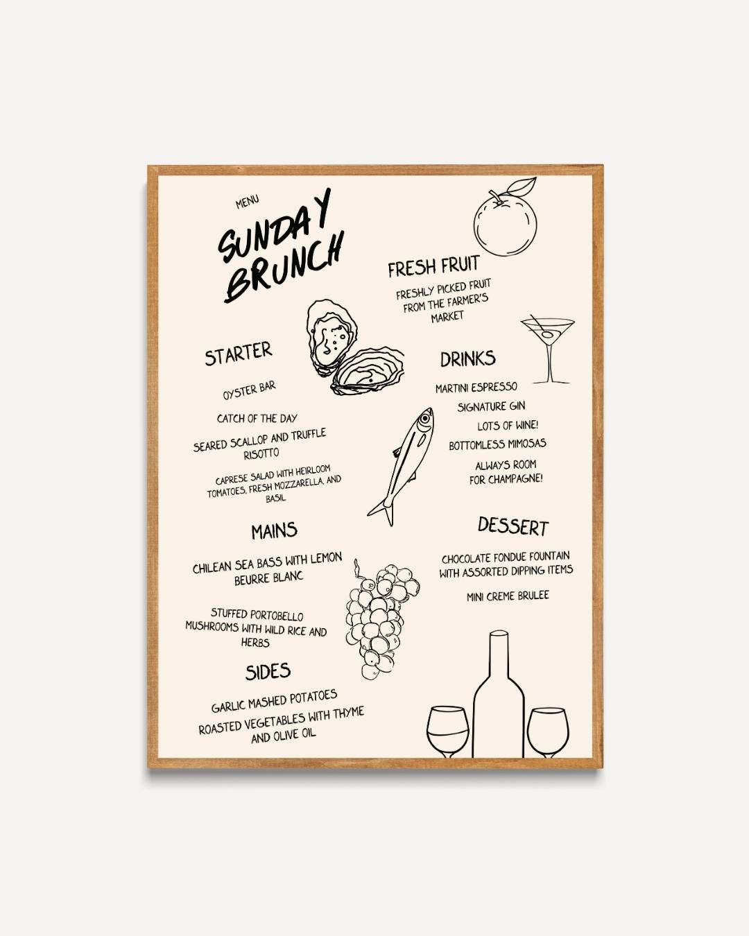 Sunday brunch menu Poster