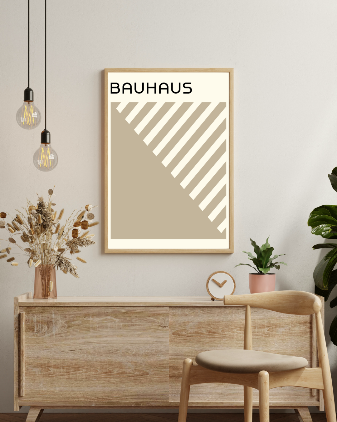 Bauhaus bruine strepen Poster